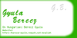 gyula berecz business card